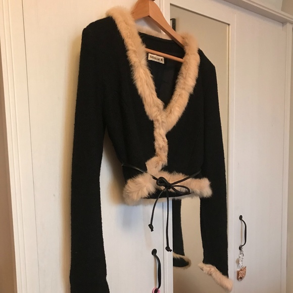 Mille https://shopmille.com/collections/mille Jackets & Blazers - Mille K Vintage Style Fur Trim Jacket-M